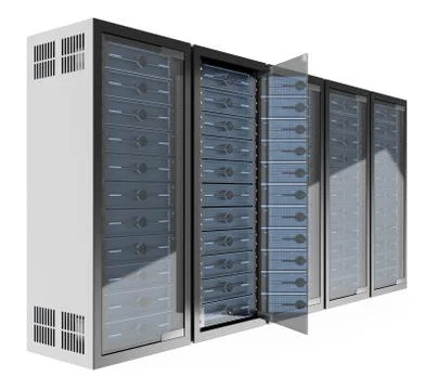 3D Communications rack Stock Illustration