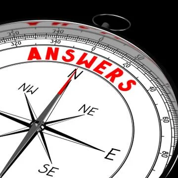 3D compass - Answers Stockillustratie