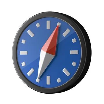 A 3D Compass Illustration isolated on a white background Illustrazione stock