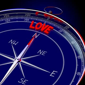 3D compass - Love Stock Illustration
