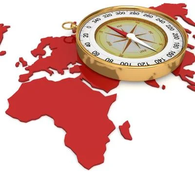 3d Compass on the map Stock Illustration