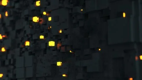 3d complex technology render background. Multi layered segmented geometry wit Stock Illustration