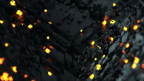 3d complex technology render background. Multi layered segmented geometry wit Stock Illustration