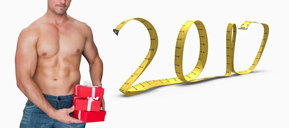 3D Composite image of attractive bodybuilder Stock Photos