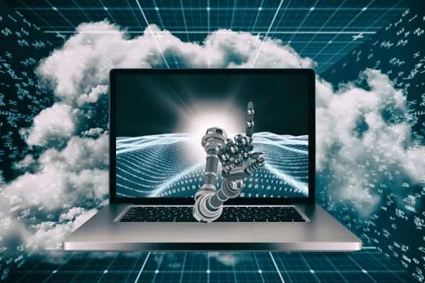 3D Composite image of composite image of robotic hand Illustrazione stock