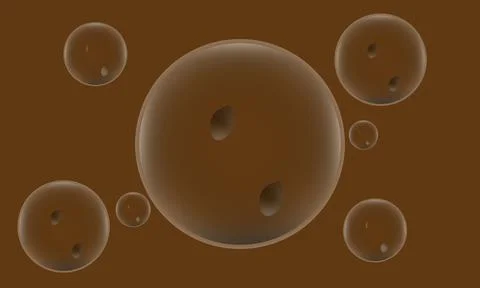 3D Composition of Brown Bowling Balls with Three Holes on Brown Background Stock Illustration