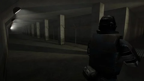 3D Computer Game - Dark Hallway Episode - Take 04 動画素材 220555228