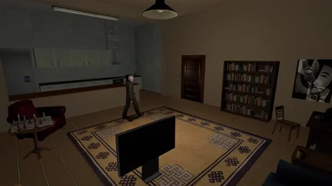 3D Computer Game - Elderly Man in Apartement - Take 05 動画素材 221899867