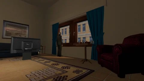 3D Computer Game - Elderly Man in Apartement - Take 04 動画素材 221899883