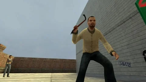 3D Computer Game - Man Wrecking Newspaper Box - Take 04 動画素材 221918560