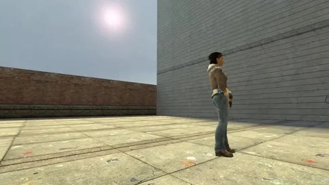 3D Computer Game - Man Wrecking Newspaper Box - Take 05 Stock Footage 221918587