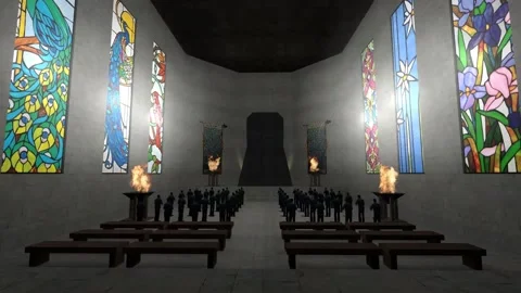 3D Computer Game - Mystic Temple - Take 02 Stock Footage 221991844