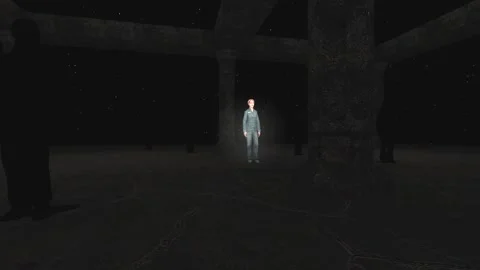 3D Computer Game - People in the Dark - Take 05 Stock Footage 229138695