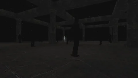 3D Computer Game - People in the Dark - Take 04 Stock Footage 229138714