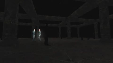 3D Computer Game - People in the Dark - Take 08 Stock Footage 229138768