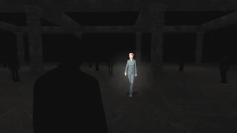3D Computer Game - People in the Dark - Take 09 Stock Footage 229138770