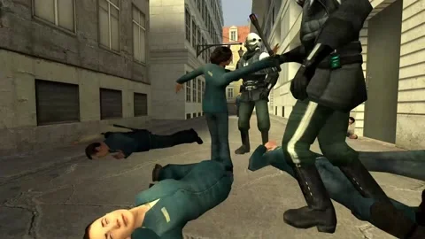3D Computer Game - Police Brutality - Take 03 Stock Footage 229187957