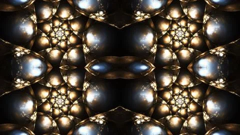 3d computer generated artistic futuristic glowing fractals artwork Stock Illustration