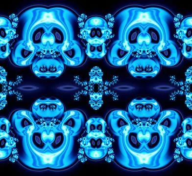 3d computer generated artistic unique futuristic glowing fractals artwork Stock Illustration