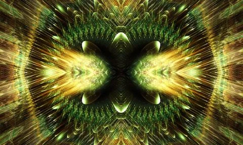 3d computer generated artistic unique glowing bright futuristic abstract frac Stock Illustration