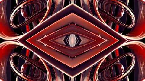 3d computer generated artistic unique bright futuristic abstract red fractals Stock Illustration