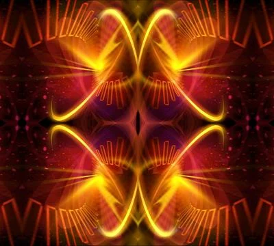 3d computer generated artistic unique bright abstract smooth firing fractals  Stock Illustration