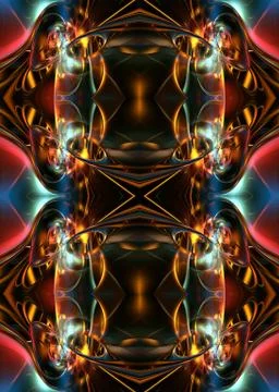 3d computer generated artistic unique bright futuristic abstract multicolored Stock Illustration