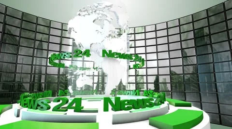 3D Computer generated globe animation for a "news" background. green Stock Footage 40549053