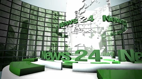 3D Computer generated globe animation for a "news" background, green Stock Footage 41251427