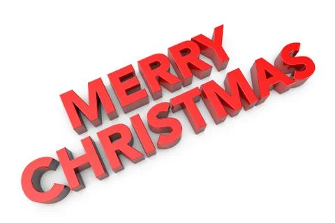 3d computer generated merry christmas text Stock Illustration