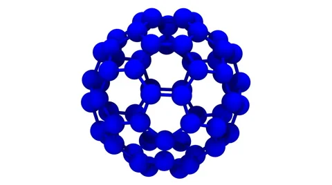 3D computer generated model of buckminsterfullerene Stockbeeldmateriaal 64804257