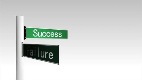 3d computer generated signpost of Succcess and failure Illustrazione stock