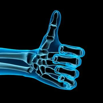 3D Computer Illustration of a blue hand giving the thumbs up sign. Black Ilustração Stock