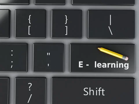 3d Computer keyboard. Education concept. 스톡 일러스트