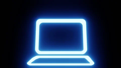 3D computer lights up in the dark Stock Footage 111753684