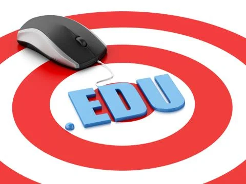 3d computer mouse and word EDU on target イラスト素材