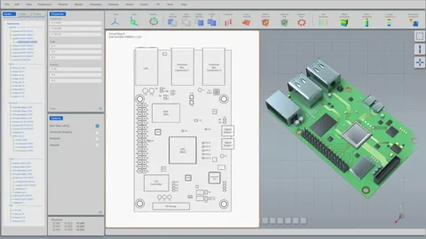 3D Computer Processor Motherboard Stock Footage 137105074