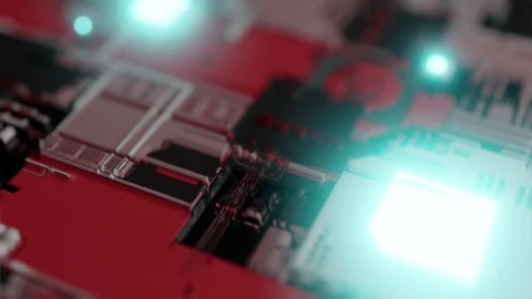 The 3D computer processor starts processes Stock Footage 124665271