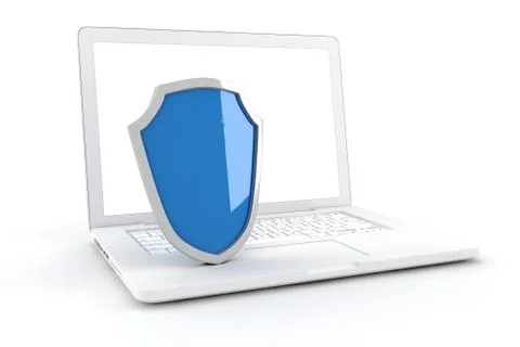 3d computer safty concept 库存插图