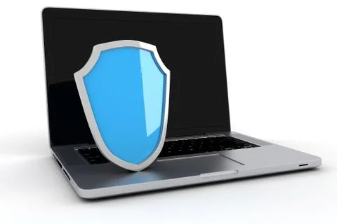 3d computer safty concept 스톡 일러스트