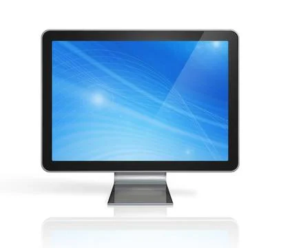 3D computer, television screen 3D television, computer screen isolated on ... Stock Photos