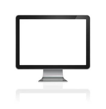 3D computer, TV 3D computer, TV screen, isolated on white with clipping pa... Stock Photos