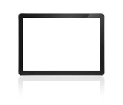 3D computer, TV screen 3D television, computer screen isolated on white wi... Stock Photos