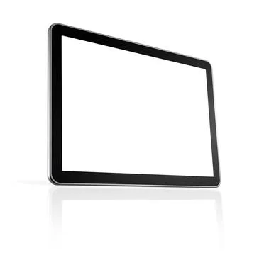 3D computer, TV screen 3D television, computer screen isolated on white wi... Stock Photos