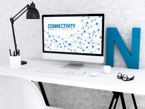 3d Computer with word CONNECTIVITY. Stock Illustration