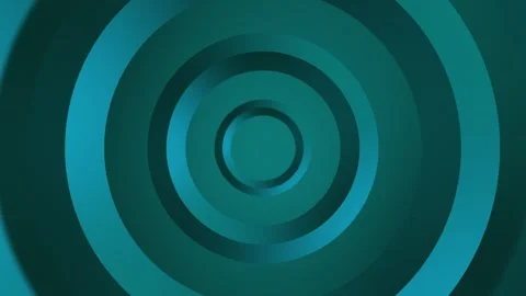 3d concentric circles background, green turquoise color, abstract dymanic Video stock 300457901