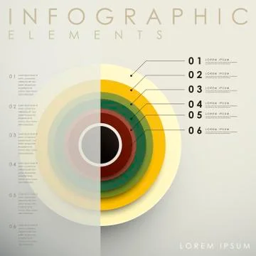 3d concentric infographic elements Stock Illustration