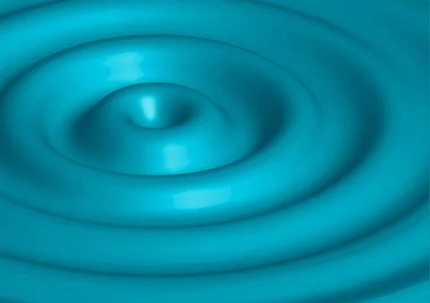 3d concentric waves in blue liquid background Stock Illustration