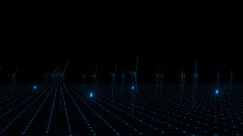 3D Concept animation of Earth with solar panels plants and wind power plant Stock Footage 141547882