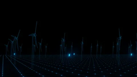 3D Concept animation of Earth with solar panels plants and wind power plant Stock Footage 141548028